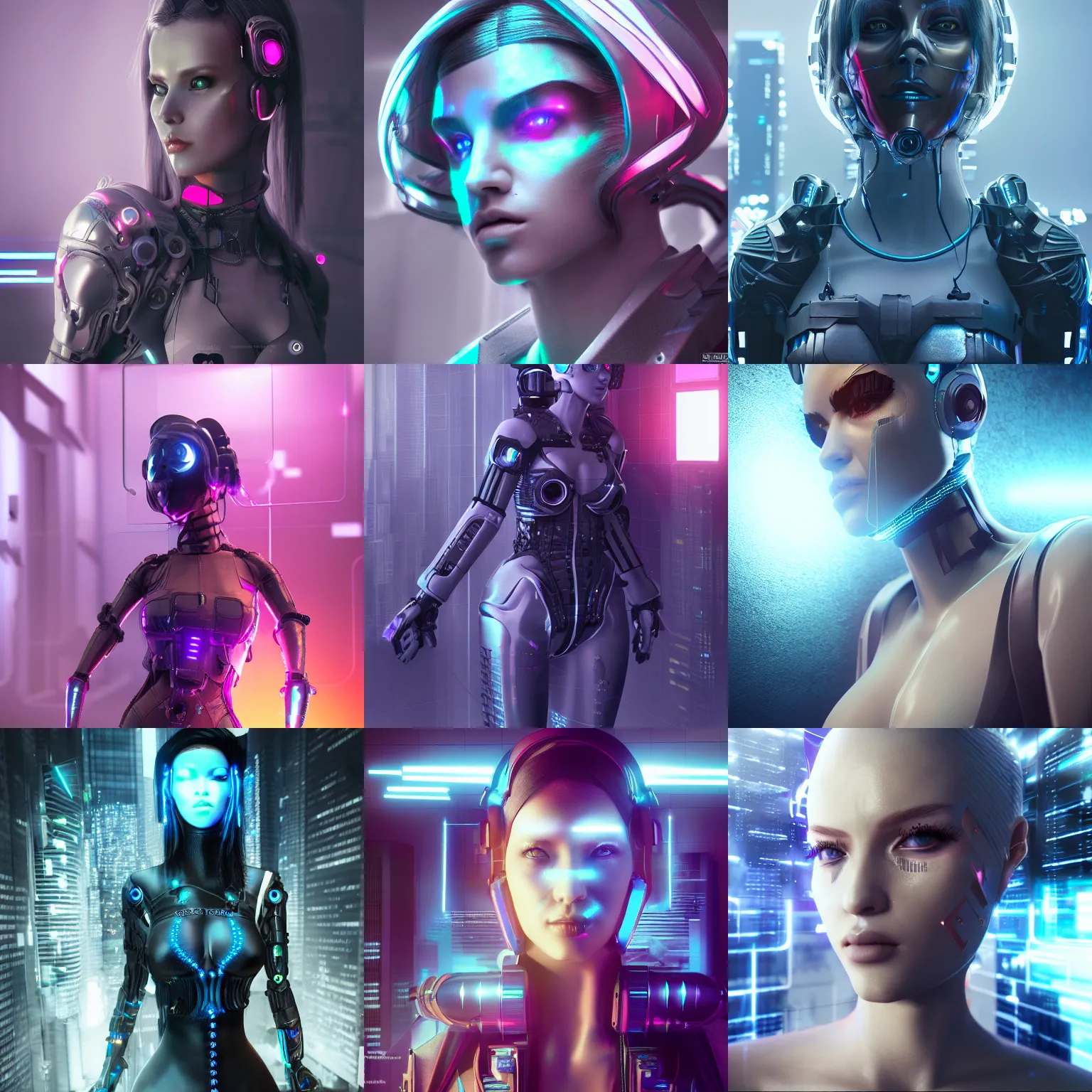 Prompt: cyber lady, cyberpunk, photorealistic, octane render, 4k, Unreal Engine, intricate details, concept art, volumetric lighting