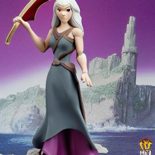 Image similar to daenerys targaryen as a vinyl action figure with no joint articulation, by Hasbro and Disney Infinity, product photo