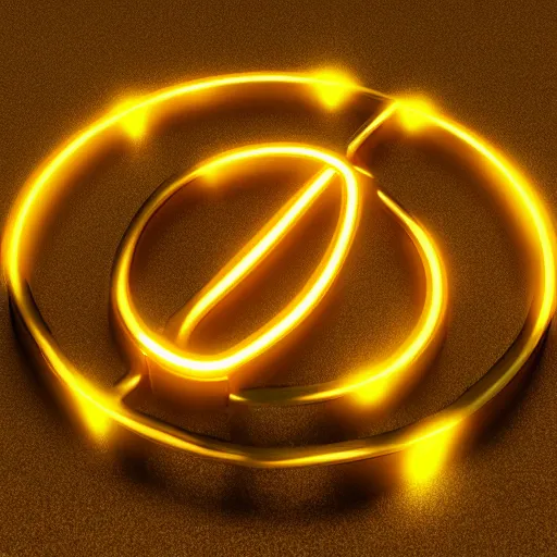 Image similar to glowing golden infinity symbol unreal engine