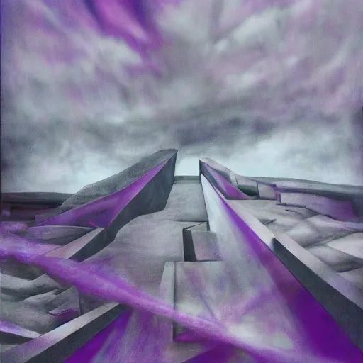 Prompt: a dark matter wind and dust pieces of purple sky with a white sun falls to the ground and breaks into fragments, metallic light, futurism, schizophrenia, hyperrealistic fall, limbo, the hitler castle