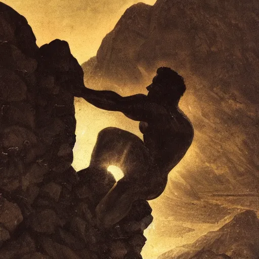 Image similar to strong man lifting a mountain