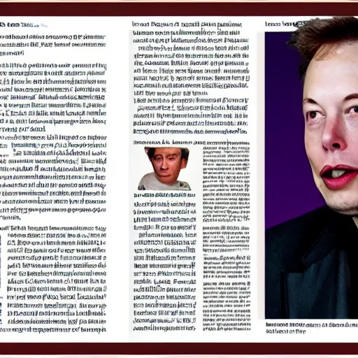 Prompt: an atonomy book page about the evolution of elon musk