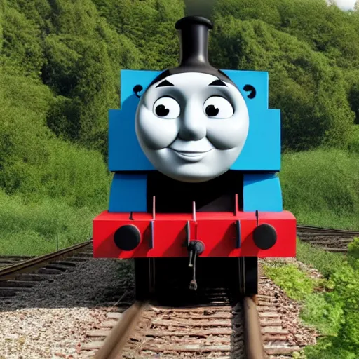 Prompt: thomas the tank as an avacado