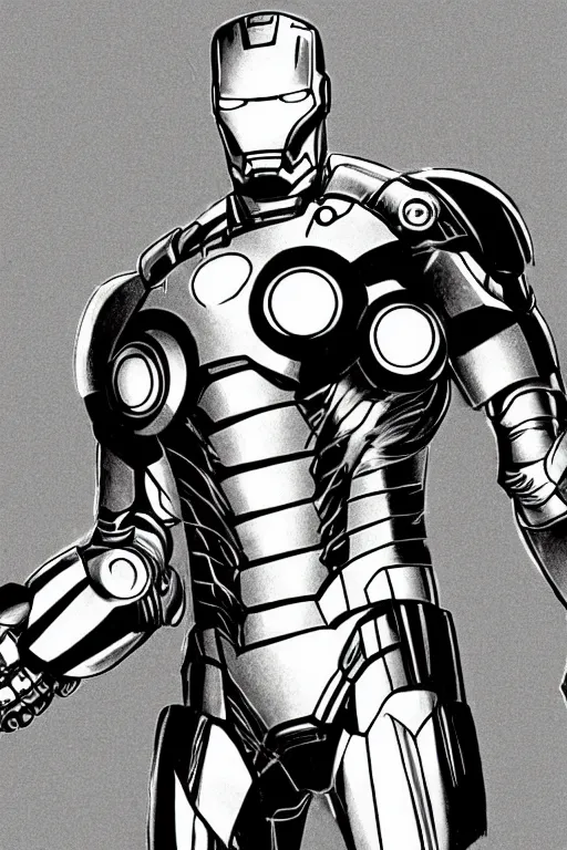 Prompt: sketch of ironman, high definition,