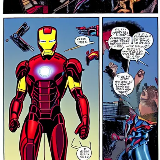 Image similar to Elon musk as iron man, marvel comics