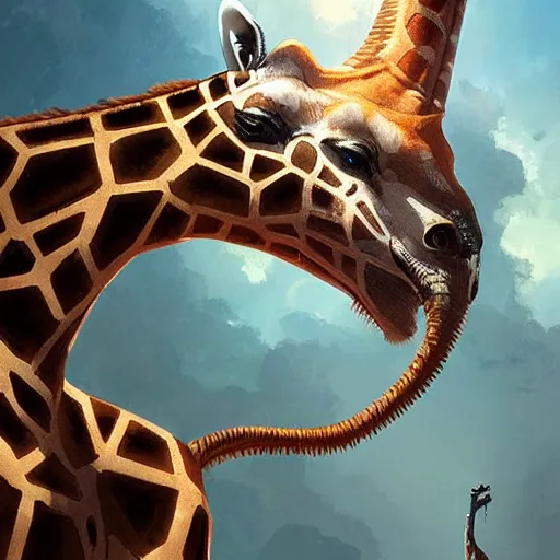 Image similar to mechanical giraffe elden ring, by greg rutkowski, digital art