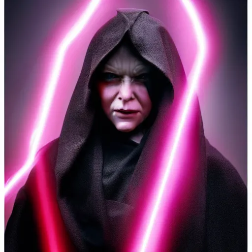 Image similar to pinkie pie as a sith lord, photograph by David Roemer