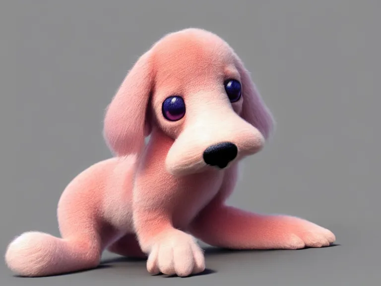 Prompt: high quality 3 d render hyperrealist very cute multipastel very fluffy smooth dachshund plush mascot, vray, smooth in the background, artstation, ultra detailed, octane render