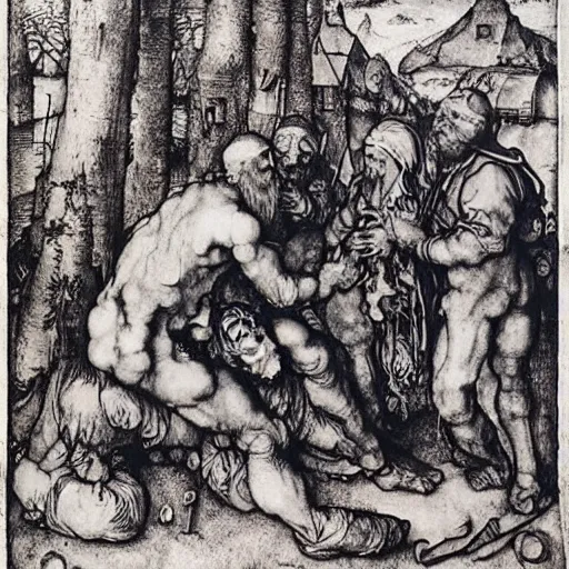 Prompt: gpus go brrr, by albrecht durer ( 1 5 2 3 )