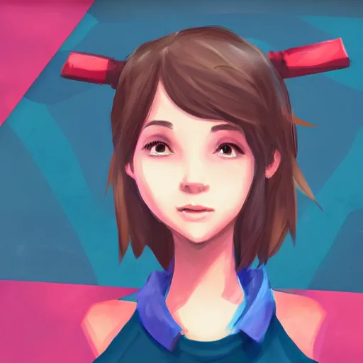 Image similar to a digital painting of Max Caulfield as a League of Legends champion. Art for the champion skin