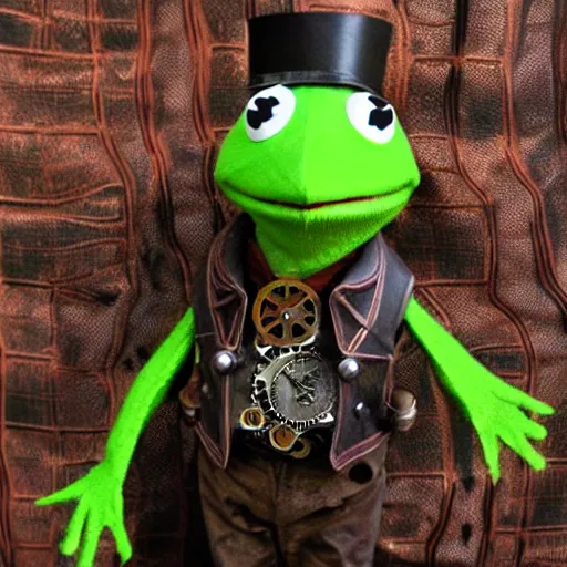 Prompt: steampunk kermit