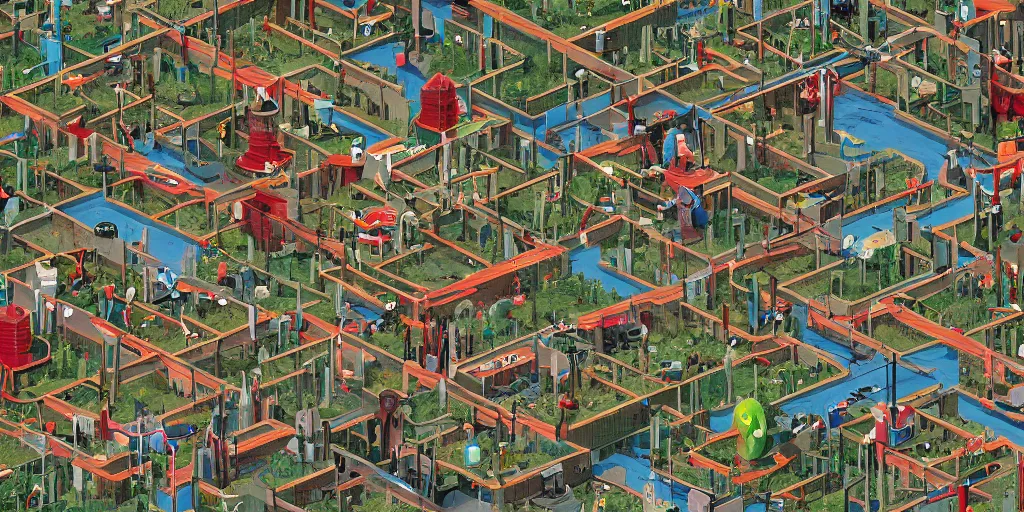 Image similar to wheres wally, simon stalenhag, kenophobia, very coherent, 4 k,