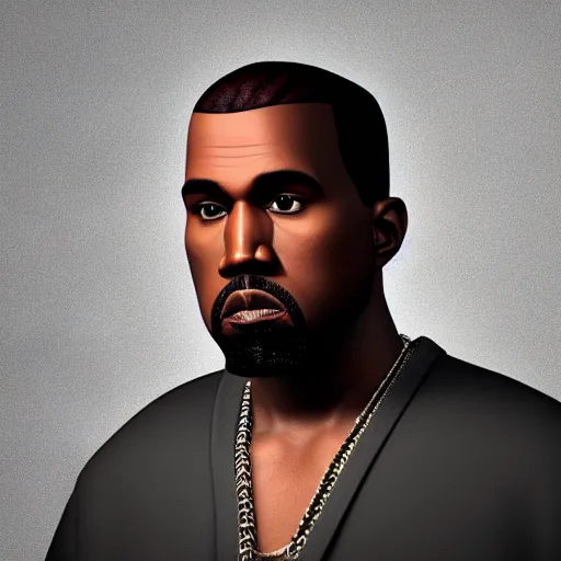 Image similar to 3 d kanye west avatar model, 4 k, ultra - realistic, octane render