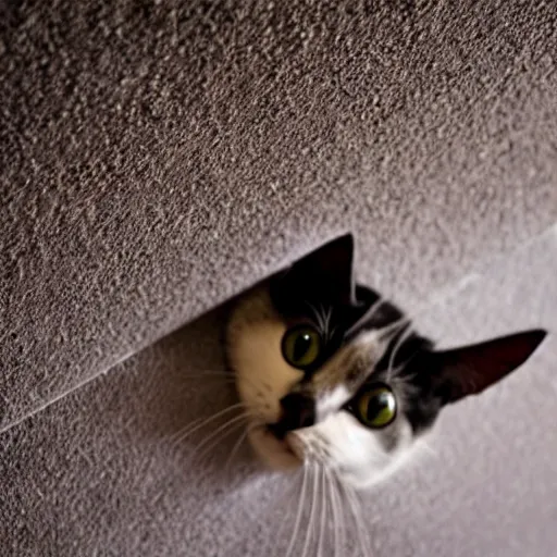 Prompt: ceiling cat looking at you from above