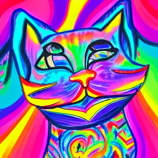 Image similar to Lisa Frank artwork, courtroom sketch