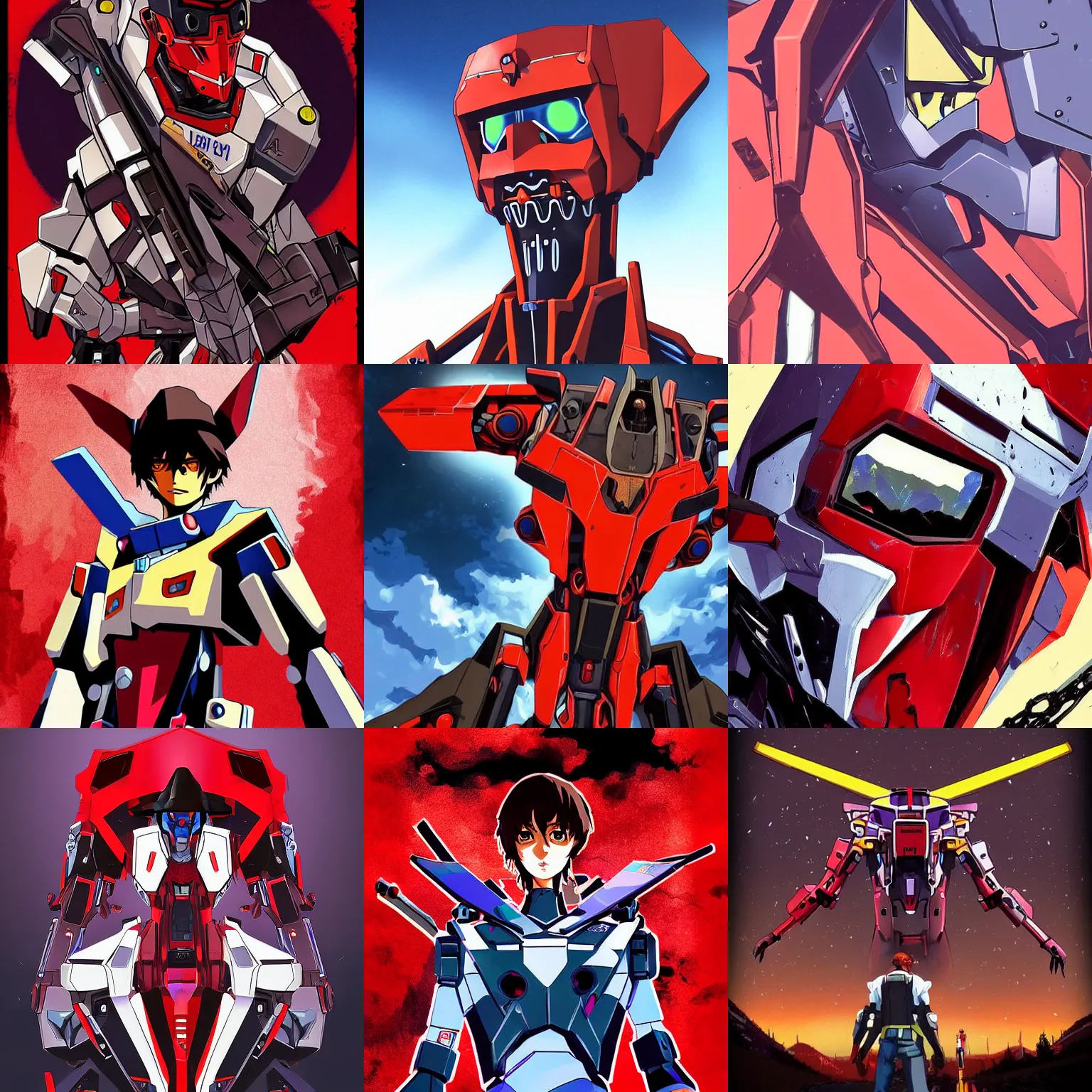 Prompt: evangelion mecha red dead redemption art style, rockstar games art, semi - realistic anime, portrait, beautiful face, symmetrical face