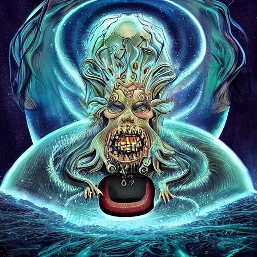 Image similar to lord of the dream world, cosmic horror art, digital art