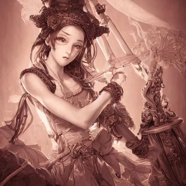 Prompt: studio portrait of neutral good colorful female cleric bard healer as absurdly beautiful, elegant, young skinny gravure idol, ultrafine hyperdetailed face illustration by kim jung gi, irakli nadar, intricate linework, sharp focus, bright colors, octopath traveler, final fantasy, unreal engine highly rendered, global illumination, radiant light, detailed and intricate environment