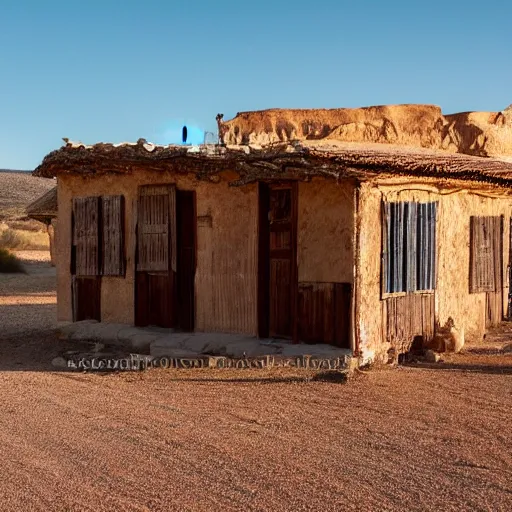 Prompt: An old saloon in a Spanish desert