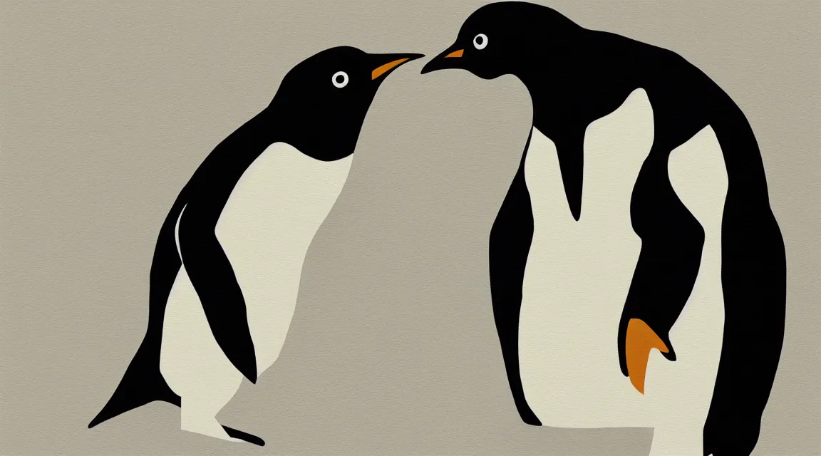 Prompt: Linux Tux penguin wallpaper painted by Rembrant
