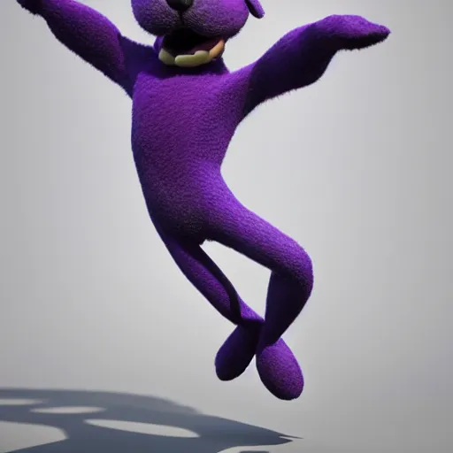 Image similar to a beautiful award winning 3d render of Milo a purple dog doing a dance, in the style of disney, comic book style, the dog is doing a ballet dance, highly detailed, 8k resolution, octane renderer