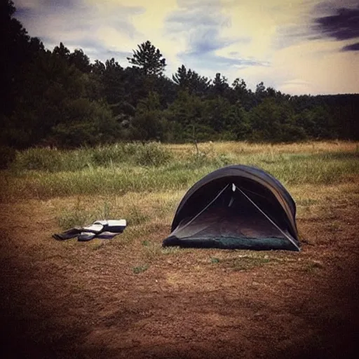 Prompt: “jon Bon jovi camping”