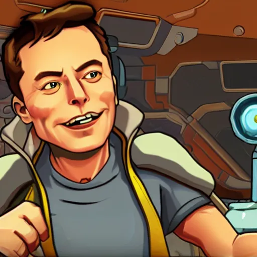 Prompt: portrait of elon musk in deponia, in game graphic, pc gameplay, screenshot, high quality