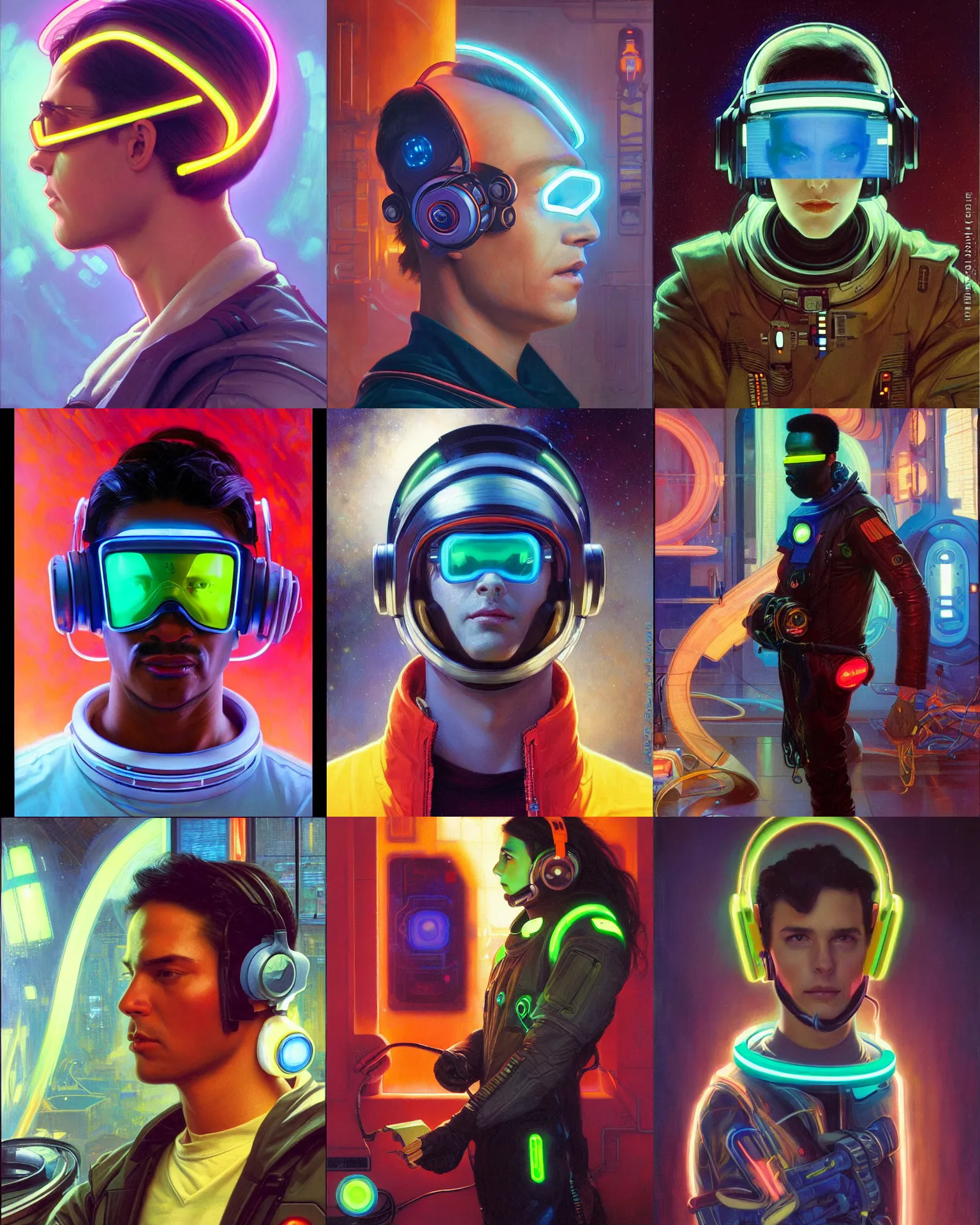 neon cyberpunk programmer with glowing geordi visor | Stable Diffusion ...
