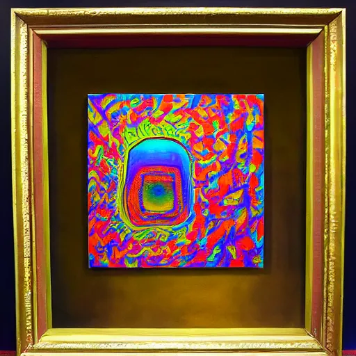 Image similar to acid trip, highly detailed, uncluttered, oil on canvas