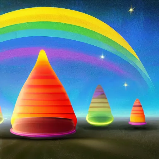 Image similar to rainbow cosmic sci fi ufo