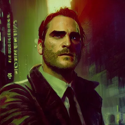 Prompt: joaquin phoenix, hyperrealistic portrait, bladerunner street, art of elysium by jeremy mann and alphonse mucha, fantasy art, photo realistic, dynamic lighting, artstation, poster, volumetric lighting, very detailed face, 4 k, award winning