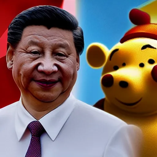 Image similar to Xi Jinping as Winnie The Pooh