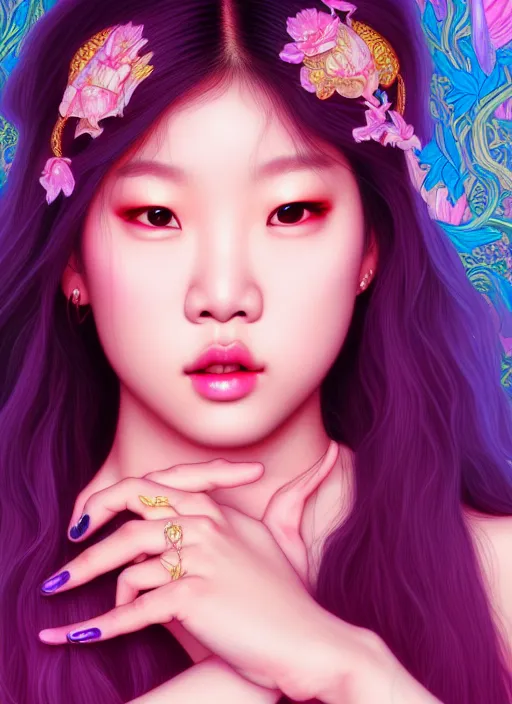 Image similar to jennie kim of blackpink, queen, tarot card, highly detailed, digital painting, smooth, sharp focus, illustration, ultra realistic, unreal engine, 8 k, art by artgerm and alphonse mucha
