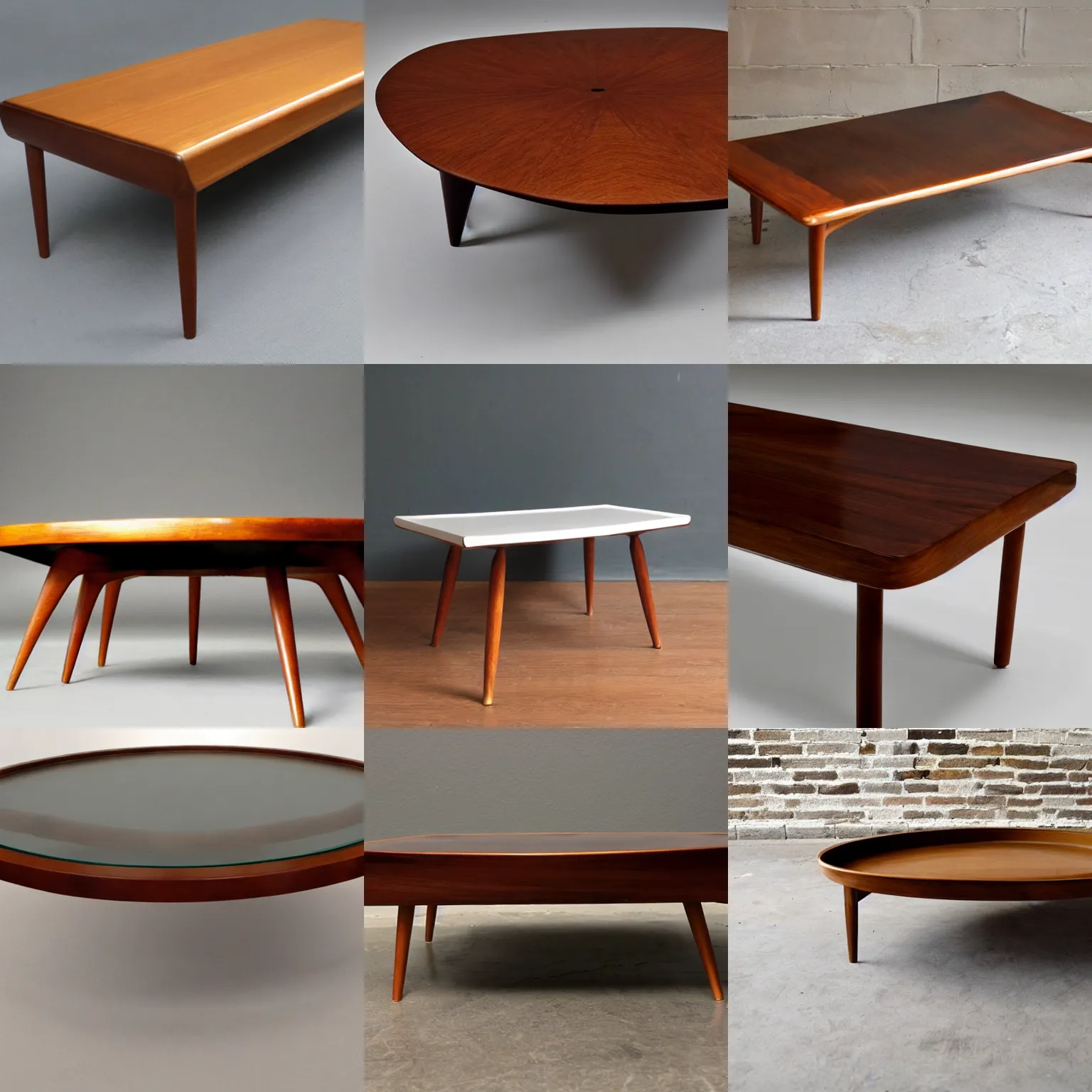 Prompt: midcentury coffee table designed by ico parisi