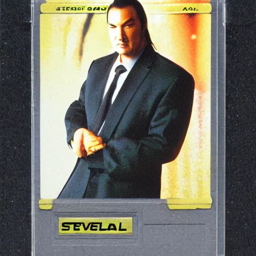 Image similar to Steven Seagal trading card poytail