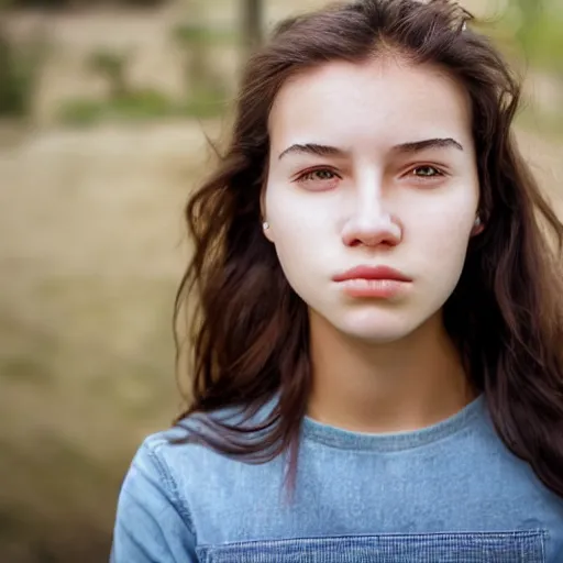 Prompt: close up face female portrait 16 years old