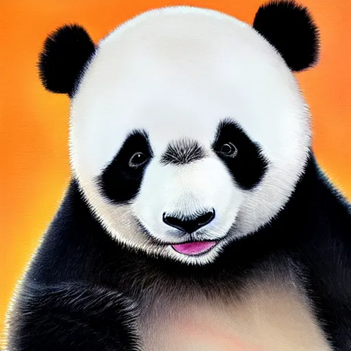 Prompt: a painting texture of panda fur