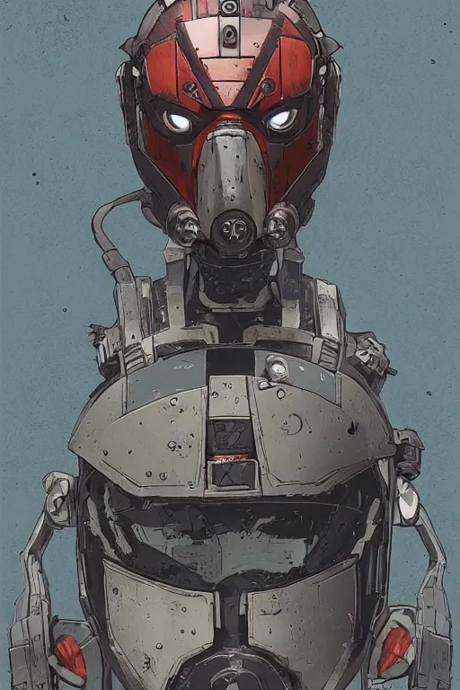 Image similar to robot ninja mask helmet borderland that looks like it is from Borderlands and by Feng Zhu and Loish and Laurie Greasley, Victo Ngai, Andreas Rocha, John Harris