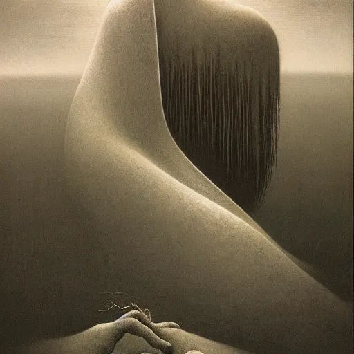 Prompt: photrealistic painting by Zdzisław Beksiński