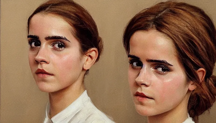 Prompt: painting by borremans, emma watson, detailed, stunning