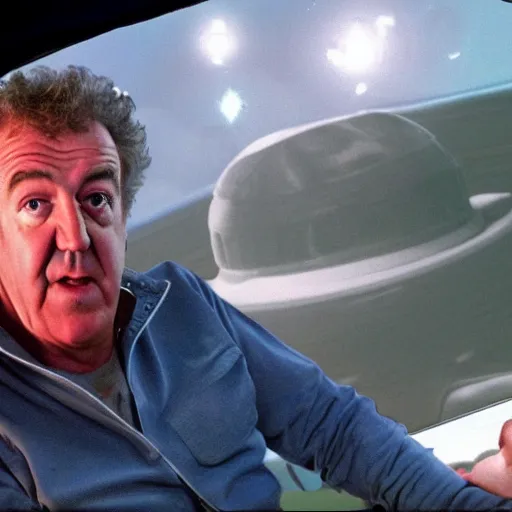 Image similar to jeremy clarkson driving a spaceship