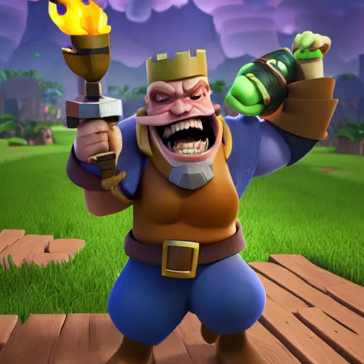 Image similar to Clash Royale goblin, UHD, hyperrealistic render, 4k, highly detailed