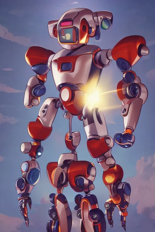 Image similar to metabots medabots medarotto medarot robot minimalist comics, behance hd by jesper ejsing, by rhads, makoto shinkai and lois van baarle, ilya kuvshinov, rossdraws global illumination ray tracing hdr radiating a glowing aura