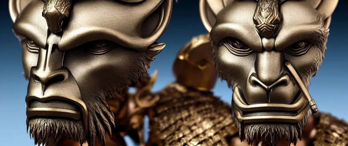 Prompt: hyperrealistic highly detailed bust portrait of an art deco sun wukong with iridescent armor sharp concept art wayne barlowe cinematic lighting 8k low angle shallow depth of field