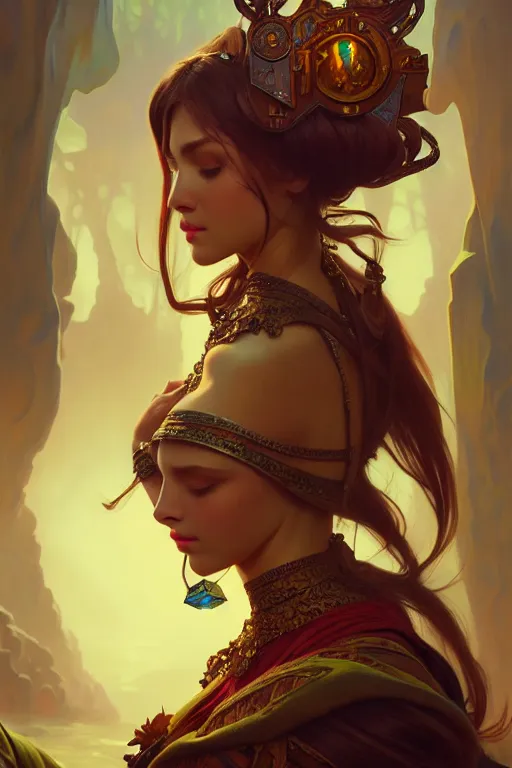 Image similar to photography eric burkhanaev, deep focus, d & d, fantasy, complex, elegant, highly detailed, digital painting, artstation, concept art, matte, clear focus, illustration, hearthstone, artgerm art, greg rutkovsky and alphonse mucha