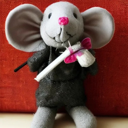 Image similar to fluffal mouse, claymotion, creepy, scary, nightmare