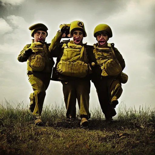 Image similar to Minions as World War 2 soldiers, historical photography, 4k