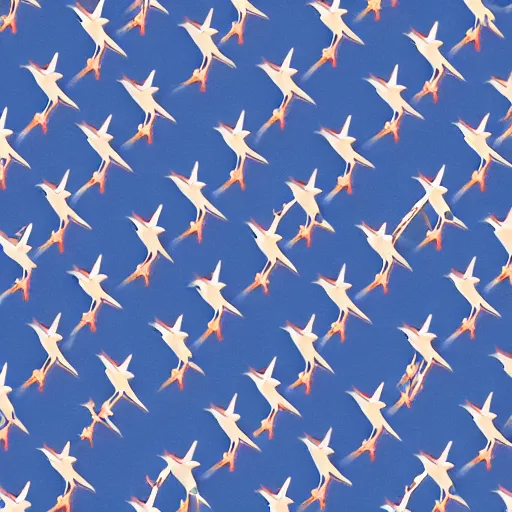 Image similar to fabric pattern of minimalistic cranes