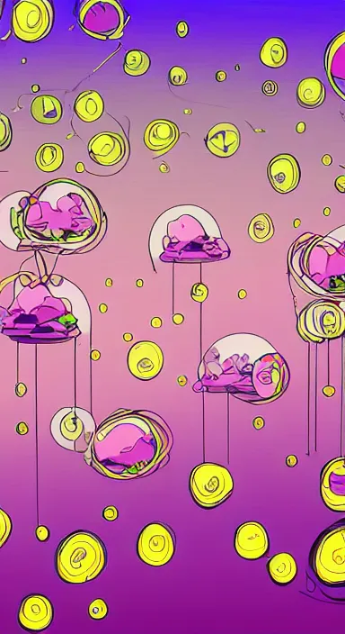 Image similar to purple floating island cartoon app background artwork, digital art, award winning