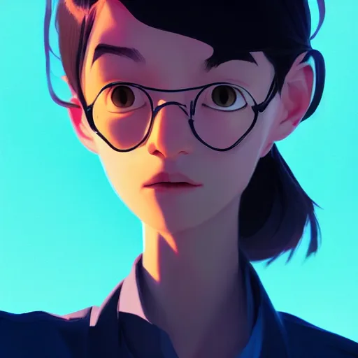 Image similar to medium portrait top light, by cory loftis and esper ejsing and makoto shinkai, inspired by luc besson, global illumination,